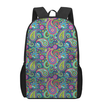 Colorful Paisley Pattern Print 17 Inch Backpack