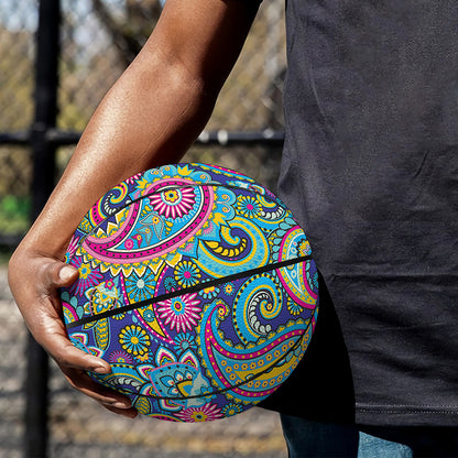Colorful Paisley Pattern Print Basketball