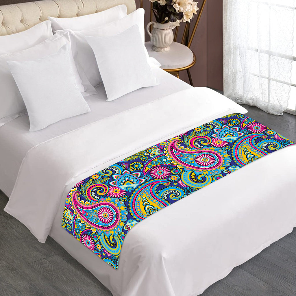 Colorful Paisley Pattern Print Bed Runner