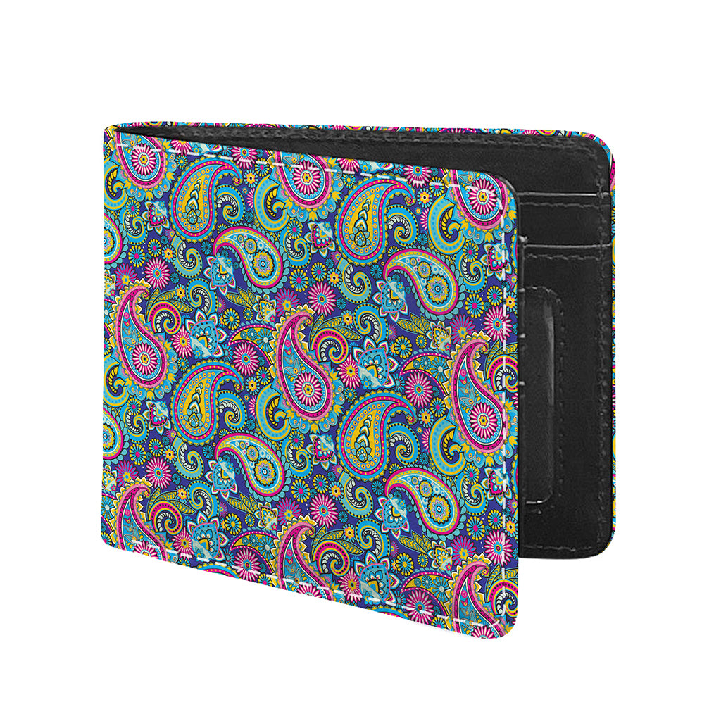 Colorful Paisley Pattern Print Bifold Wallet