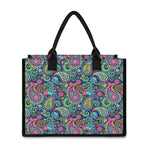 Colorful Paisley Pattern Print Canvas Tote Bag