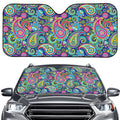 Colorful Paisley Pattern Print Car Windshield Sun Shade