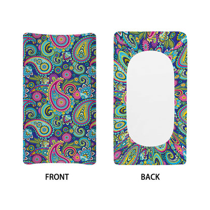 Colorful Paisley Pattern Print Changing Pad Cover
