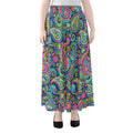 Colorful Paisley Pattern Print Chiffon Maxi Skirt