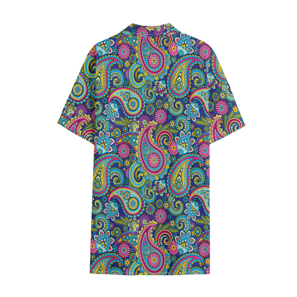 Colorful Paisley Pattern Print Cotton Hawaiian Shirt