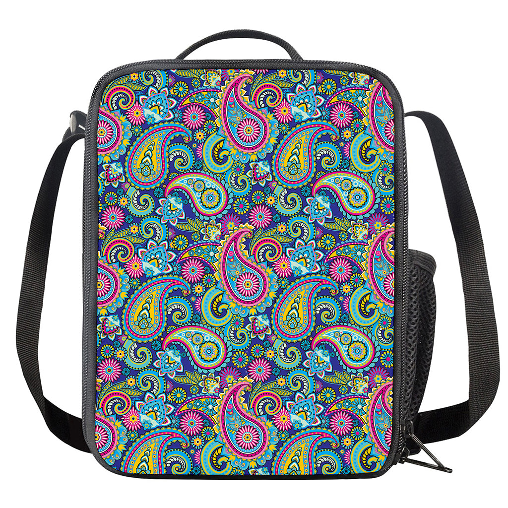 Colorful Paisley Pattern Print Crossbody Lunch Bag