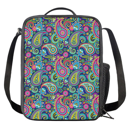 Colorful Paisley Pattern Print Crossbody Lunch Bag