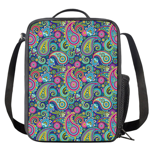 Colorful Paisley Pattern Print Crossbody Lunch Bag