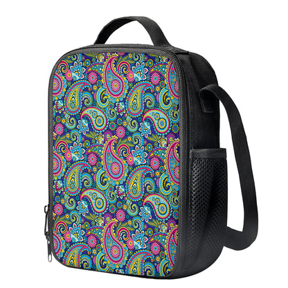 Colorful Paisley Pattern Print Crossbody Lunch Bag