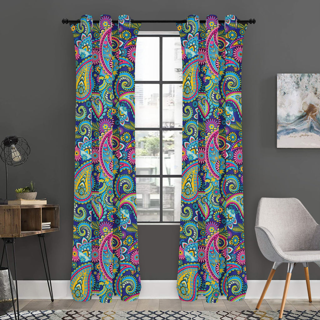 Colorful Paisley Pattern Print Curtain