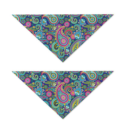 Colorful Paisley Pattern Print Dog Bandana