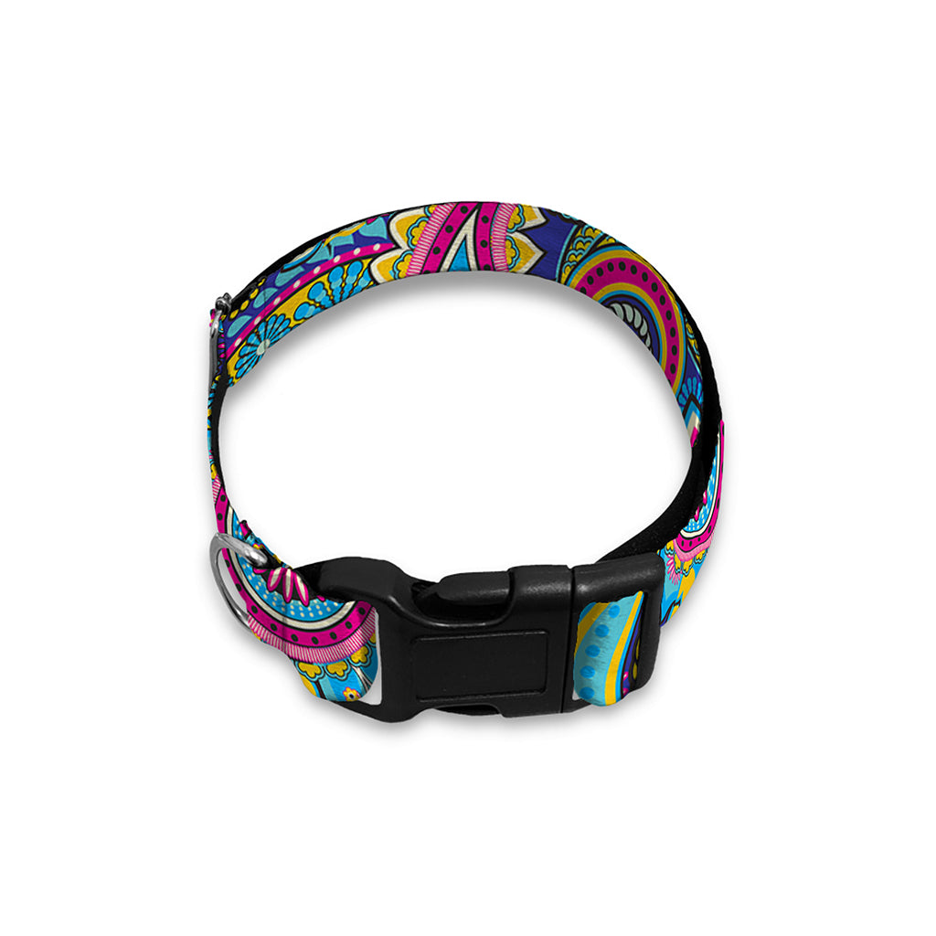 Colorful Paisley Pattern Print Dog Collar
