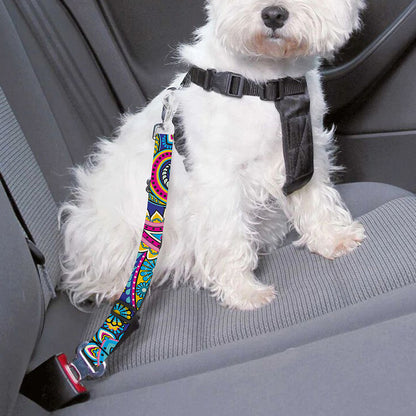 Colorful Paisley Pattern Print Dog Seat Belt
