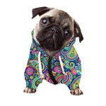 Colorful Paisley Pattern Print Dog Zip Up Hoodie