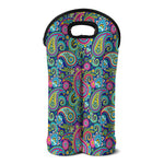 Colorful Paisley Pattern Print Double Neoprene Wine Tote