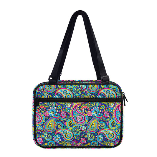 Colorful Paisley Pattern Print Double Strap Bible Bag