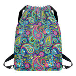 Colorful Paisley Pattern Print Drawstring Backpack