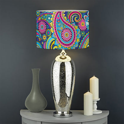 Colorful Paisley Pattern Print Drum Lamp Shade