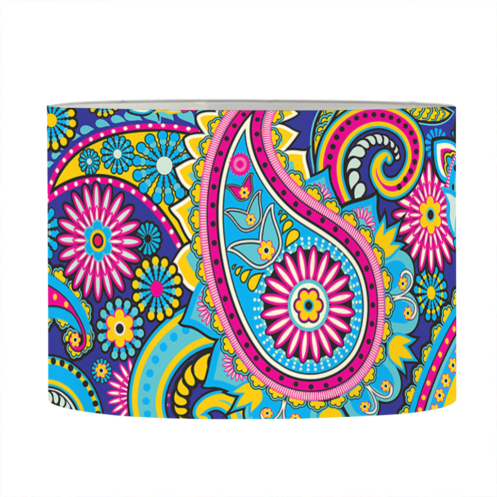 Colorful Paisley Pattern Print Drum Lamp Shade