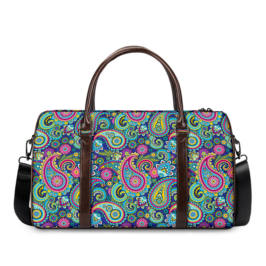 Colorful Paisley Pattern Print Duffle Bag