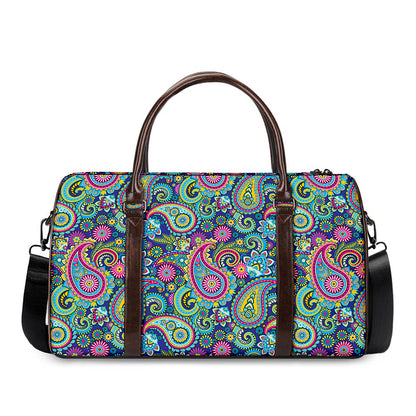 Colorful Paisley Pattern Print Duffle Bag