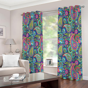 Colorful Paisley Pattern Print Extra Wide Grommet Curtains