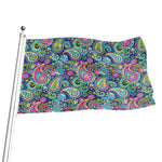 Colorful Paisley Pattern Print Flag