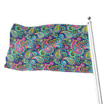 Colorful Paisley Pattern Print Flag