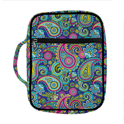 Colorful Paisley Pattern Print Front Pocket Bible Bag