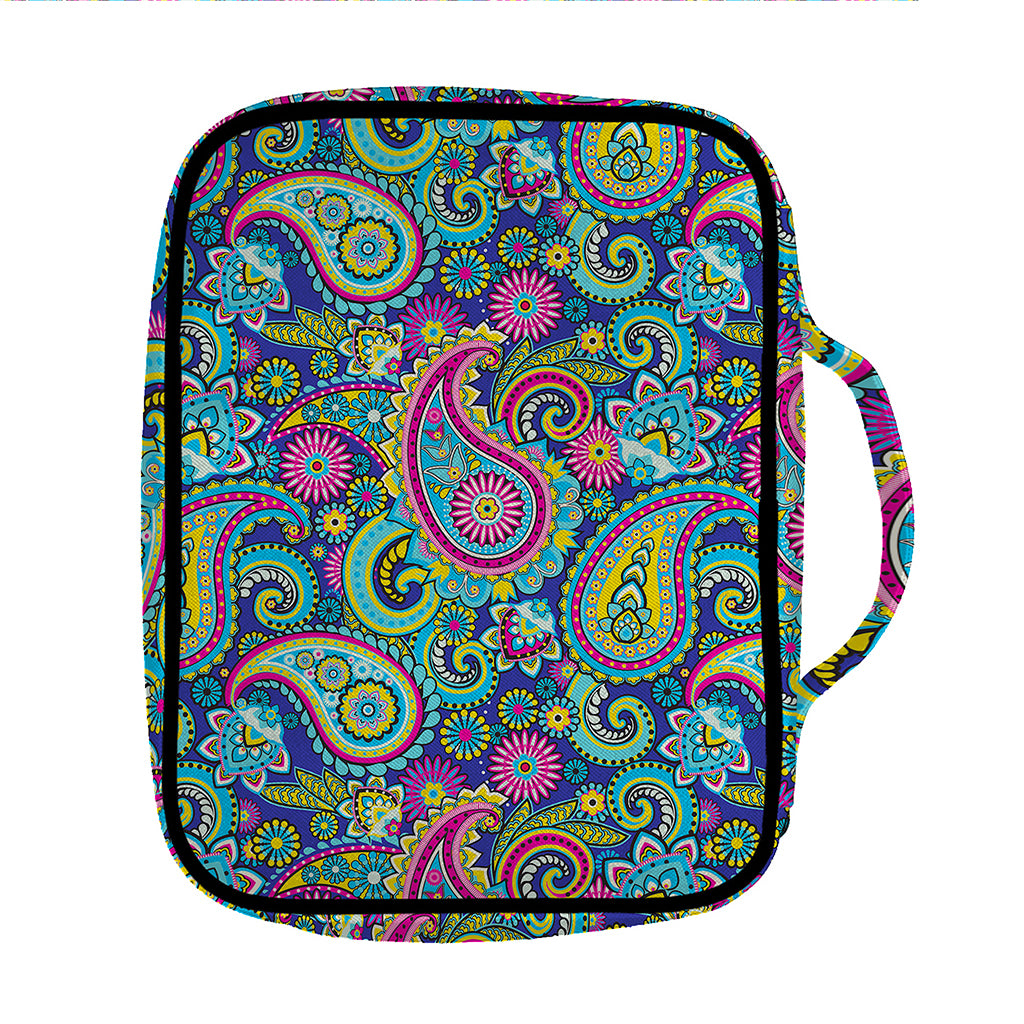 Colorful Paisley Pattern Print Front Pocket Bible Bag