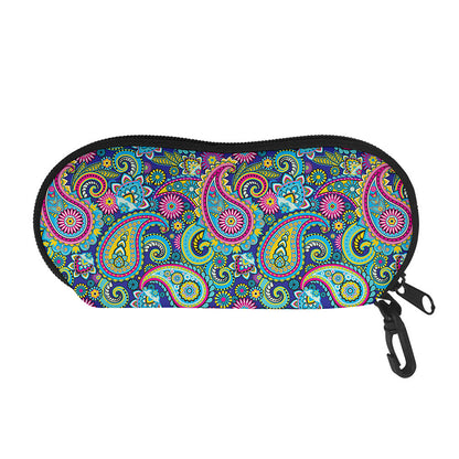 Colorful Paisley Pattern Print Glasses Case