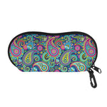 Colorful Paisley Pattern Print Glasses Case