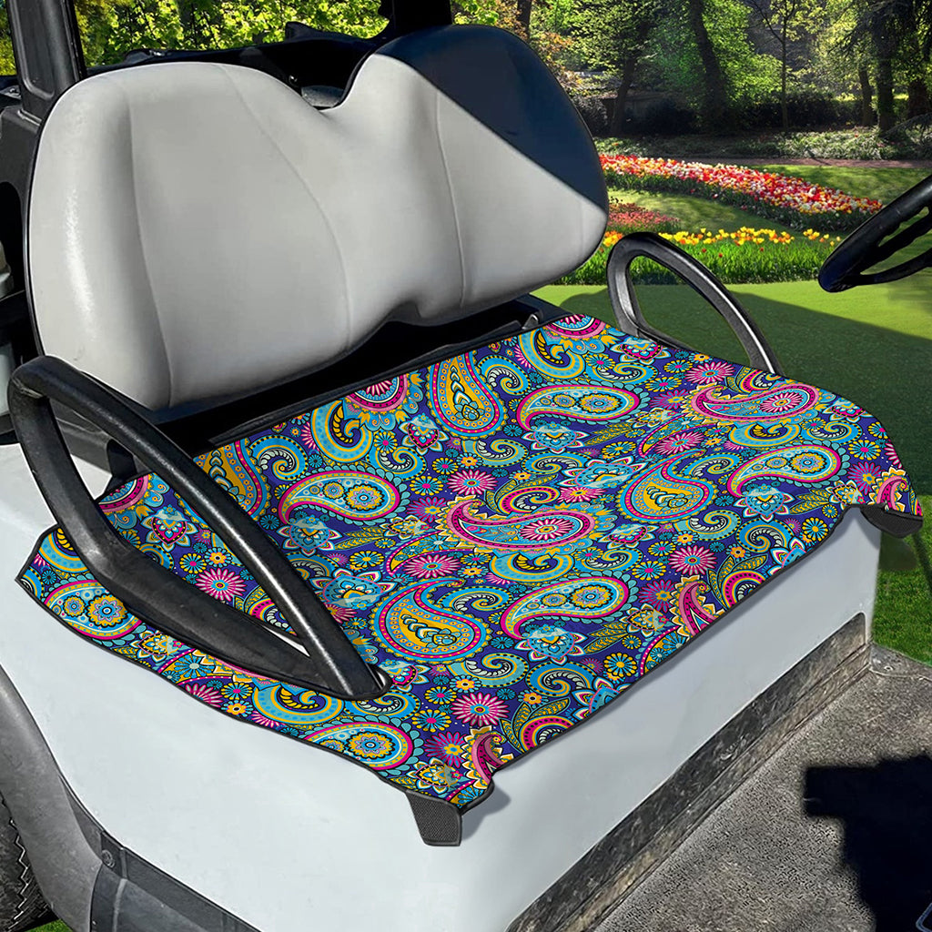 Colorful Paisley Pattern Print Golf Cart Seat Cover