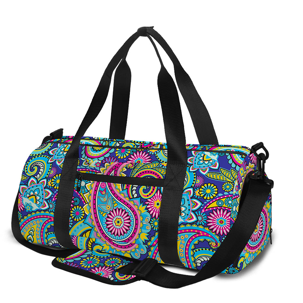 Colorful Paisley Pattern Print Gym Bag