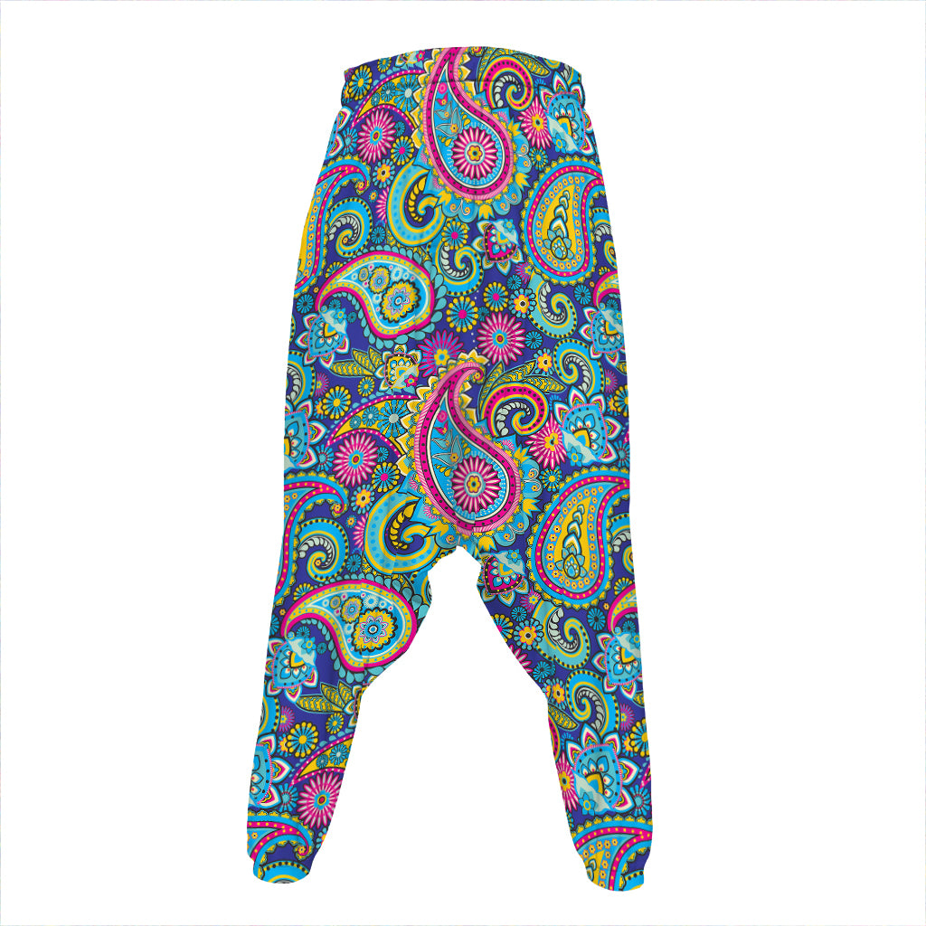 Colorful Paisley Pattern Print Hammer Pants
