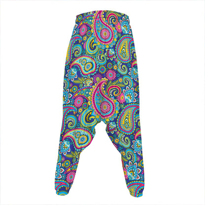 Colorful Paisley Pattern Print Hammer Pants