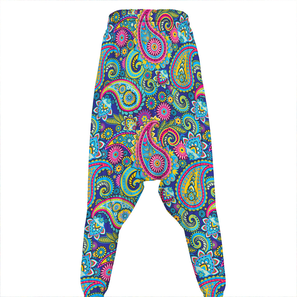 Colorful Paisley Pattern Print Hammer Pants