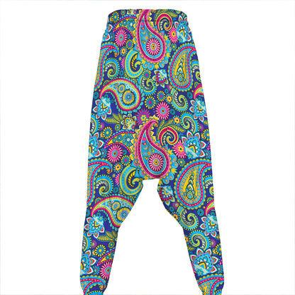 Colorful Paisley Pattern Print Hammer Pants
