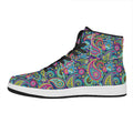 Colorful Paisley Pattern Print High Top Leather Sneakers