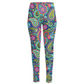 Colorful Paisley Pattern Print High-Waisted Pocket Leggings