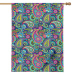 Colorful Paisley Pattern Print House Flag