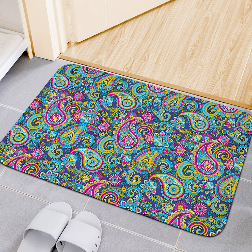 Colorful Paisley Pattern Print Indoor Door Mat