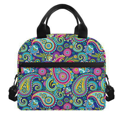 Colorful Paisley Pattern Print Insulated Lunch Bag
