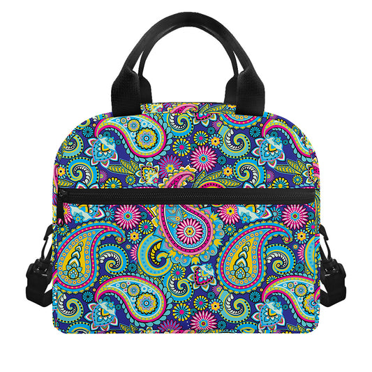 Colorful Paisley Pattern Print Insulated Lunch Bag
