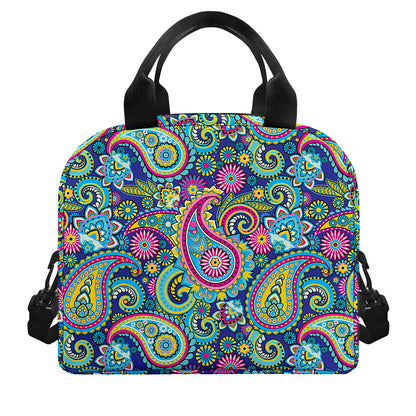 Colorful Paisley Pattern Print Insulated Lunch Bag
