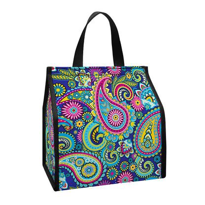 Colorful Paisley Pattern Print Insulated Lunch Tote
