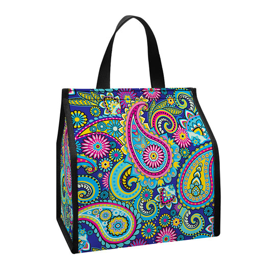 Colorful Paisley Pattern Print Insulated Lunch Tote
