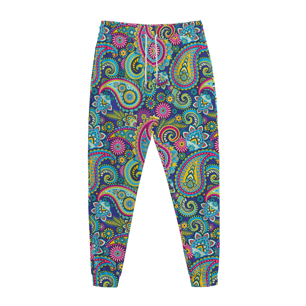 Colorful Paisley Pattern Print Jogger Pants
