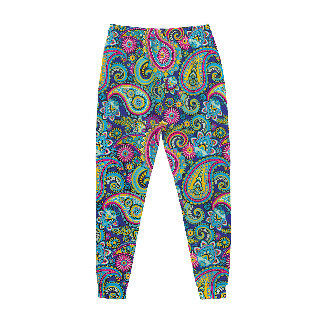 Colorful Paisley Pattern Print Jogger Pants