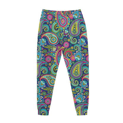 Colorful Paisley Pattern Print Jogger Pants